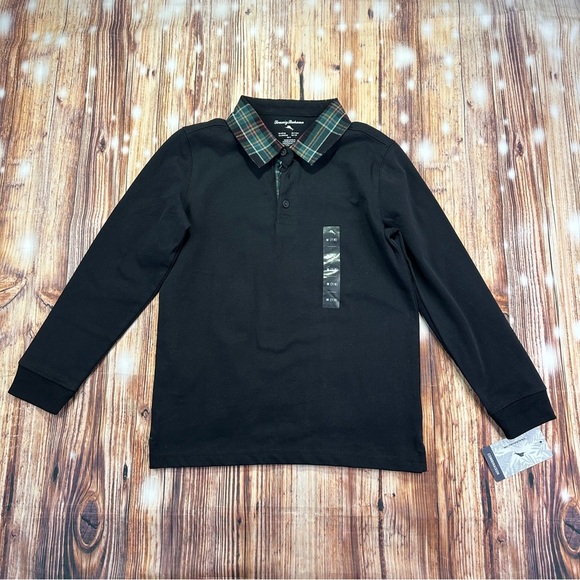 Tommy Bahama Other - NWT Tommy Bahama Kids Plaid Collared Black Long-Sleeve Shirt - Medium 7/8